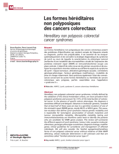 Les formes héréditaires non polyposiques des cancers colorectaux