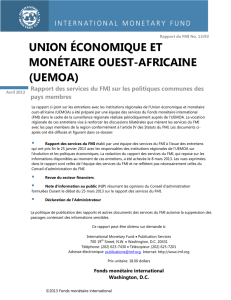 Union économique et monétaire ouest-africaine (UEMOA)