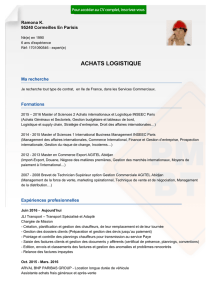 Recrutement CV ACHATS LOGISTIQUE - réf