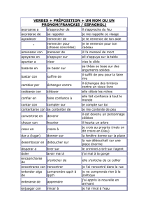 verbes + préposition + un nom ou un pronom(français / espagnol)