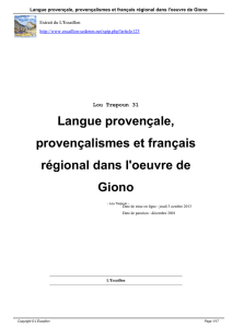 Langue provençale, provençalismes et français
