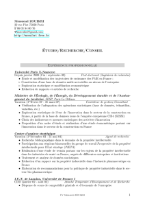 Études/Recherche/Conseil - Messaoud Zouikri