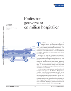 Profession : gouvernant en milieu hospitalier