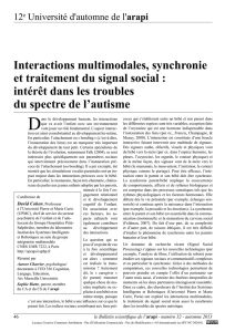 Interactions multimodales, synchronie et traitement du signal