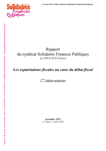 Rapport expatriations fiscales - Solidaires Finances publiques