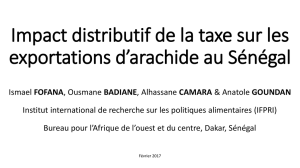 Impact distributif de la taxe sur les exportations d`arachide au Sénégal