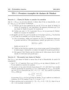 TD 1 : Premiers exemples de chaînes de Markov