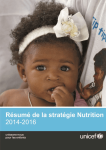 Strategie Nutrition 2014-2016 UNICEF