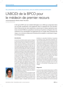 L`ABC(D) de la BPCO pour le médecin de premier recours
