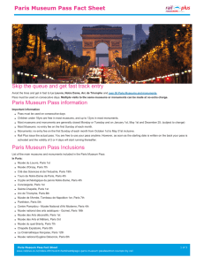 Paris Museum Pass Fact Sheet