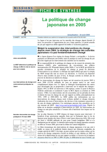 La politique de change japonaise en 2005