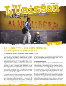 Le « Buen vivir » une autre vision du développement économique