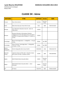 CLASSE DE : 6ème - Lycée Maurice Delafosse