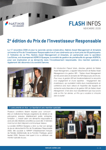 Consultez le Flash dédié - Prix Investisseur Responsable