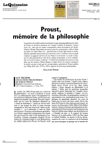 Proust, mémoire de la philosophie