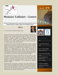Newsletter Meknès Tafilalet n°6 - Région Centre