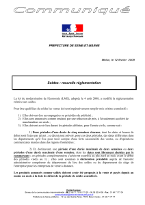 Soldes : nouvelle réglementation - Préfecture de Seine-et