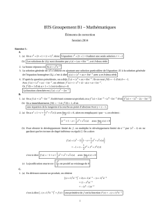 BTS Groupement B1 – Mathématiques