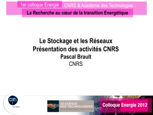 stockage d`énergie - Les pages web de la cellule Energie du CNRS