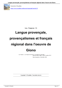 Langue provençale, provençalismes et français