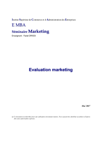 E MBA Marketing Evaluation marketing