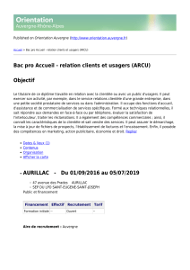 Bac pro Accueil - relation clients et usagers (ARCU)