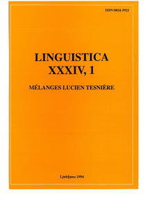 linguistica - Journals of Faculty of Arts, University of Ljubljana