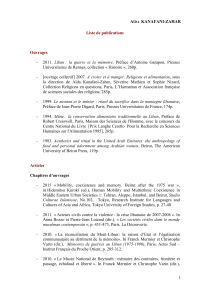 KANAFANI-ZAHAR - Liste des publications