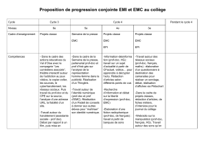 Proposition de progression conjointe EMI et EMC