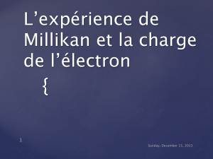 L`expérience de Millikan et la charge de l`électron