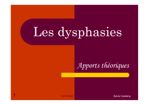 Dysphasie apports théoriques - Sylvie Castaing