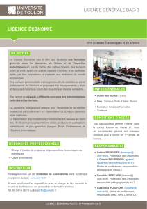 licence économie - Université de Toulon