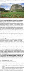 Cuba vit une nouvelle révolution agricole : de l`agriculture intensive
