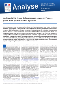 avril 2014 La disponibilité future de la ressource en eau en France
