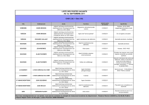 Liste des postes vacants 11 ème mouvement ADL (01-09-11)