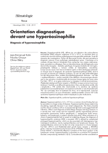 Orientation diagnostique devant une hyperéosinophilie