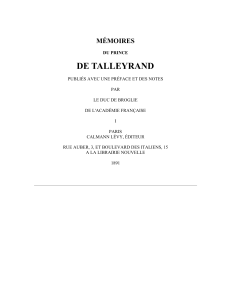 Memoires de Talleyrand