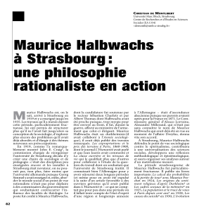 maurice halbwachs à Strasbourg : une philosophie rationaliste en