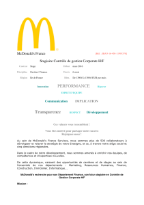 Internship_McDonald_Controle de gestion Corporate
