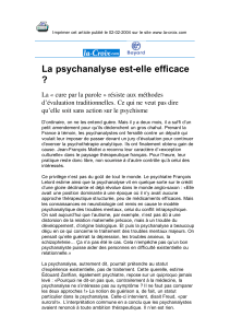 La psychanalyse est-elle efficace - Psydoc