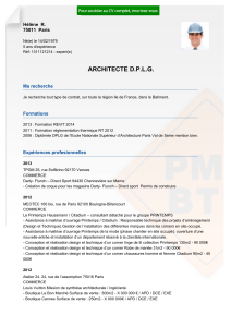 Recrutement CV ARCHITECTE DPLG - réf: 1311121214