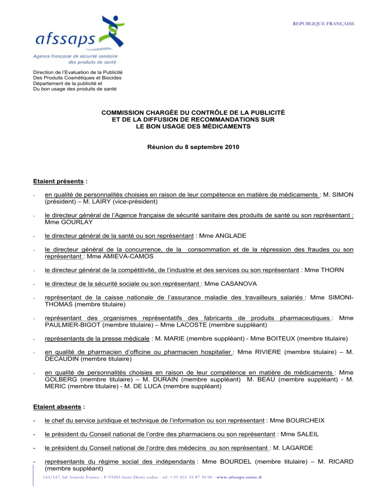 Compte Rendu De La R Union Du Septembre