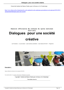 Dialogues pour une société créative
