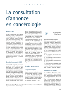 La consultation d`annonce en cancérologie - FMC-HGE