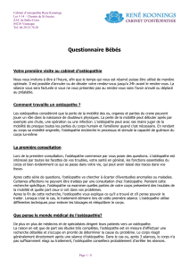 Questionnaire bébé DOC - Cabinet d`Osteopathie Rene Koonings