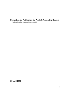 Évaluation de l`utilisation du Plextalk Recording System