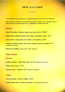 menu marocain - El Jadida Locations
