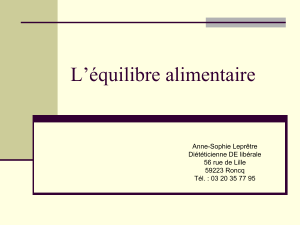 Intervention l`equilibre alimentaire - Anne