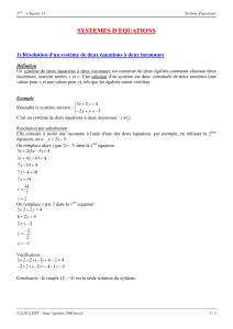 systemes d`equations