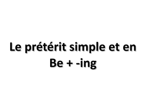 Cours 2 preterit simple ing